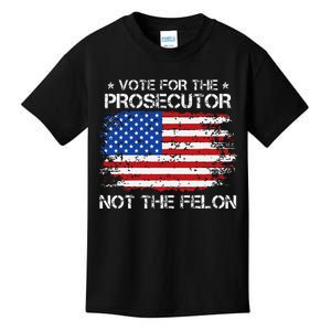 Retro American Flag Vote For The Prosecutor Not The Felon Kids T-Shirt