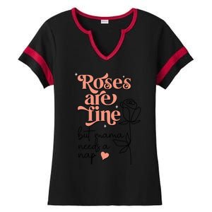 Roses Are Fine Funny Mom Valentine's Day Ladies Halftime Notch Neck Tee