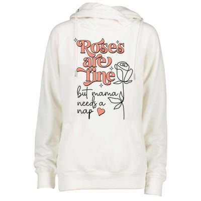 Roses Are Fine Funny Mom Valentine's Day Womens Funnel Neck Pullover Hood