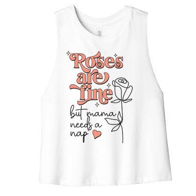 Roses Are Fine Funny Mom Valentine's Day Women's Racerback Cropped Tank