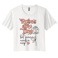 Roses Are Fine Funny Mom Valentine's Day Women's Crop Top Tee