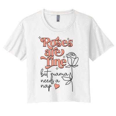 Roses Are Fine Funny Mom Valentine's Day Women's Crop Top Tee