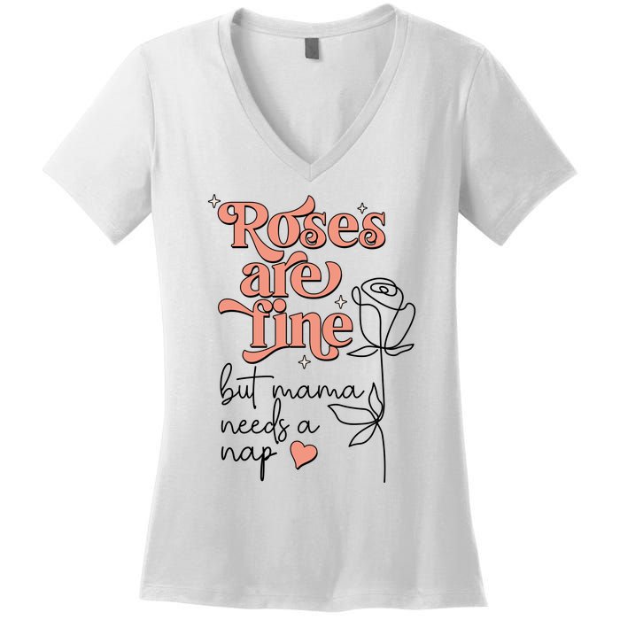 Roses Are Fine Funny Mom Valentine's Day Women's V-Neck T-Shirt