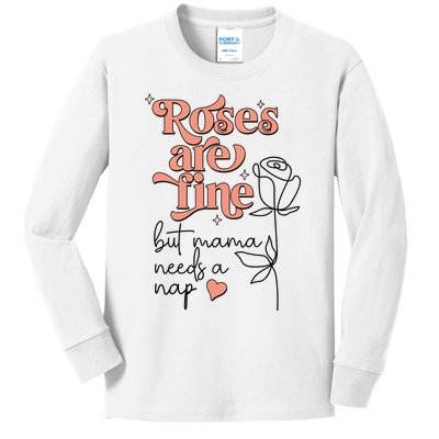 Roses Are Fine Funny Mom Valentine's Day Kids Long Sleeve Shirt