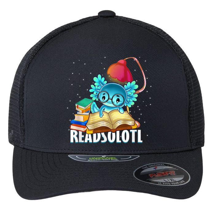Readsolotl Axolotl Funny Reading Fish Books Lizard  Flexfit Unipanel Trucker Cap