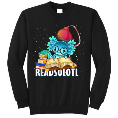Readsolotl Axolotl Funny Reading Fish Books Lizard  Sweatshirt