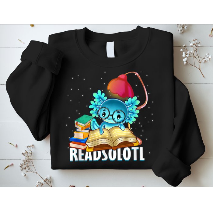 Readsolotl Axolotl Funny Reading Fish Books Lizard  Sweatshirt