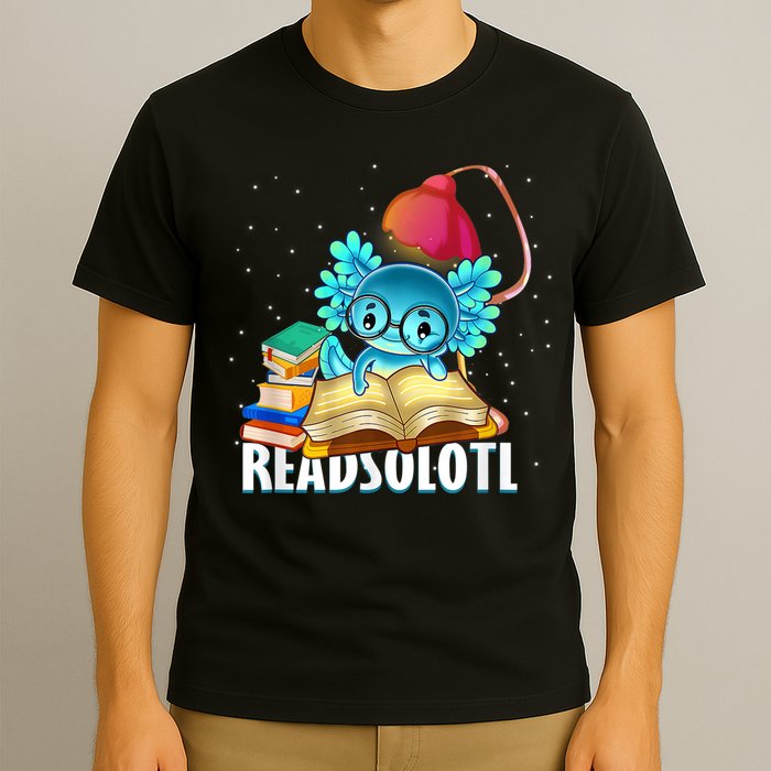 Readsolotl Axolotl Funny Reading Fish Books Lizard  T-Shirt
