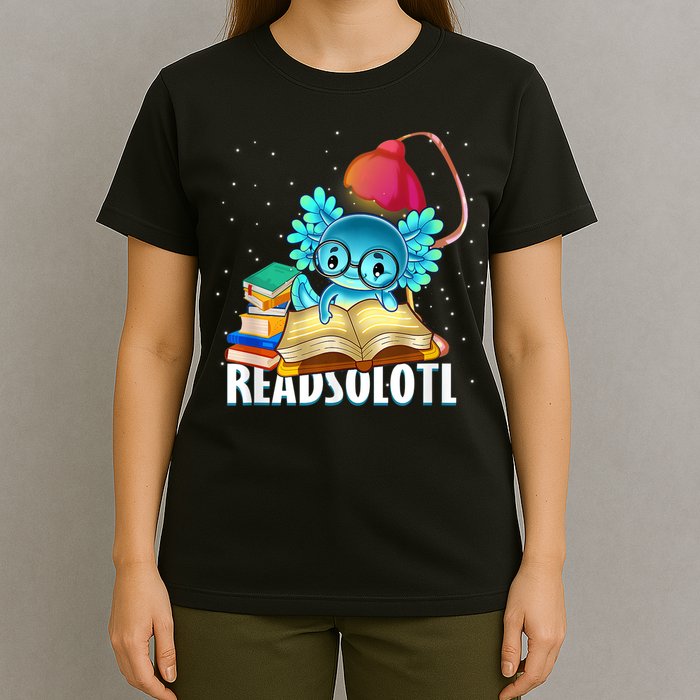Readsolotl Axolotl Funny Reading Fish Books Lizard  T-Shirt