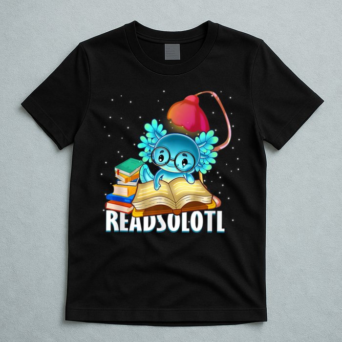 Readsolotl Axolotl Funny Reading Fish Books Lizard  T-Shirt