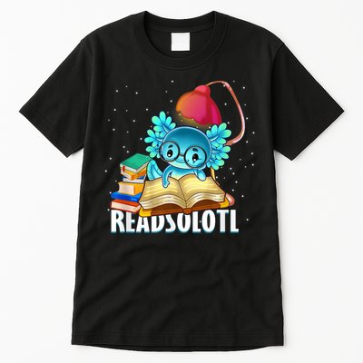 Readsolotl Axolotl Funny Reading Fish Books Lizard  Tall T-Shirt
