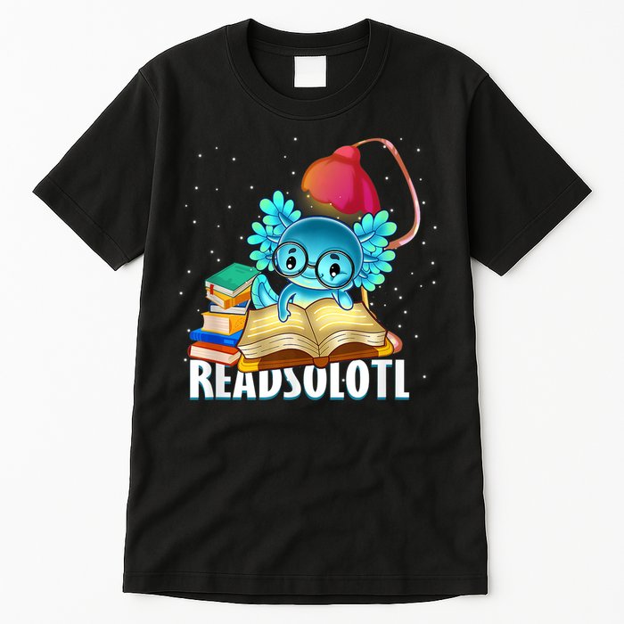 Readsolotl Axolotl Funny Reading Fish Books Lizard  Tall T-Shirt