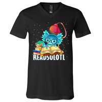 Readsolotl Axolotl Funny Reading Fish Books Lizard  V-Neck T-Shirt