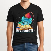 Readsolotl Axolotl Funny Reading Fish Books Lizard  V-Neck T-Shirt
