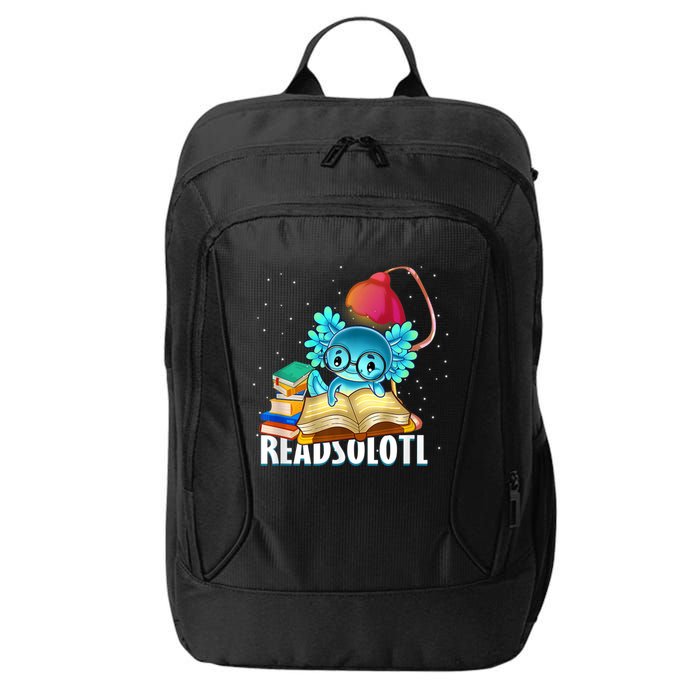 Readsolotl Axolotl Funny Reading Fish Books Lizard  City Backpack
