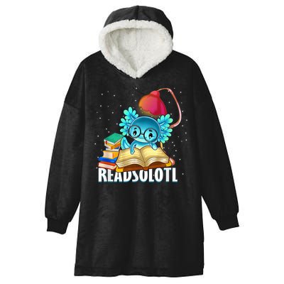 Readsolotl Axolotl Funny Reading Fish Books Lizard  Hooded Wearable Blanket