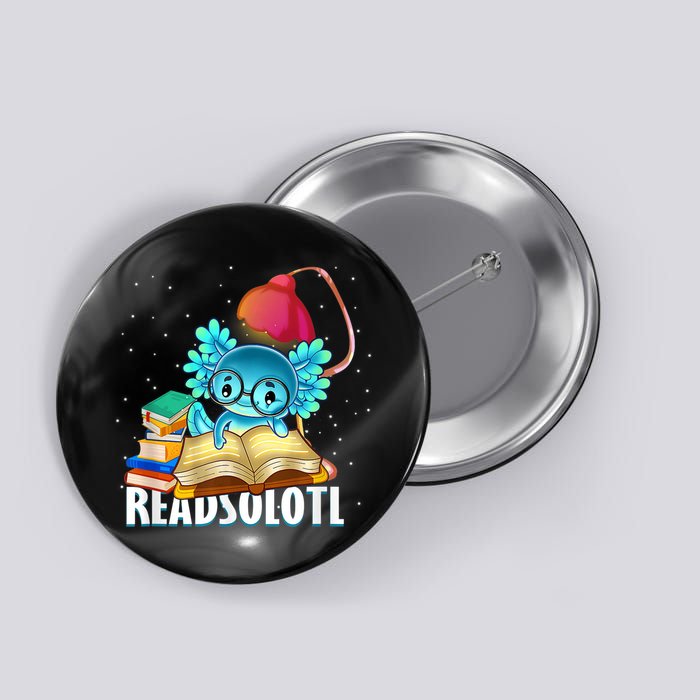 Readsolotl Axolotl Funny Reading Fish Books Lizard  Button
