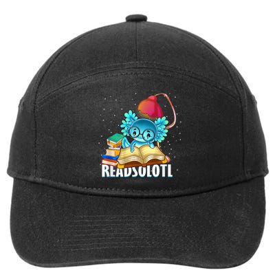 Readsolotl Axolotl Funny Reading Fish Books Lizard  7-Panel Snapback Hat