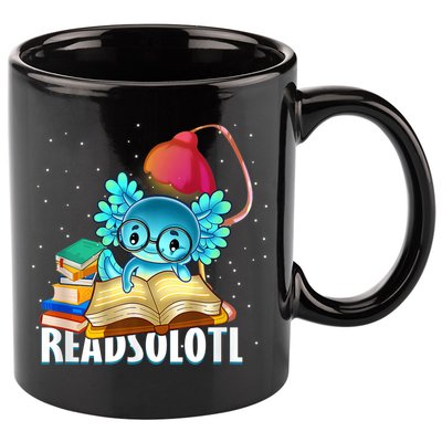Readsolotl Axolotl Funny Reading Fish Books Lizard  11oz C Handle Ceramic Mug