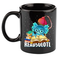 Readsolotl Axolotl Funny Reading Fish Books Lizard  11oz C Handle Ceramic Mug