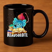 Readsolotl Axolotl Funny Reading Fish Books Lizard  11oz C Handle Ceramic Mug