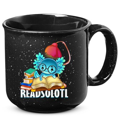 Readsolotl Axolotl Funny Reading Fish Books Lizard  15oz Campfire Ceramic Mug
