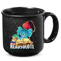 Readsolotl Axolotl Funny Reading Fish Books Lizard  15oz Campfire Ceramic Mug
