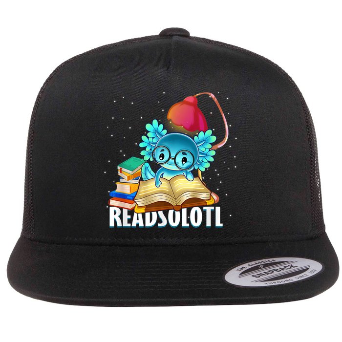 Readsolotl Axolotl Funny Reading Fish Books Lizard  Flatbill Hat