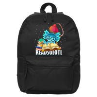 Readsolotl Axolotl Funny Reading Fish Books Lizard  16 in Basic Backpack
