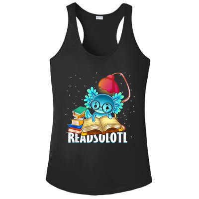 Readsolotl Axolotl Funny Reading Fish Books Lizard  Ladies PosiCharge Competitor Racerback Tank