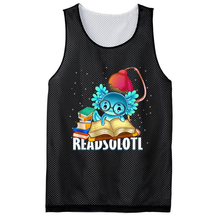 Readsolotl Axolotl Funny Reading Fish Books Lizard  Mesh Reversible Basketball Jersey Tank