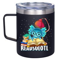 Readsolotl Axolotl Funny Reading Fish Books Lizard  12oz Stainless Steel Coffee Mug
