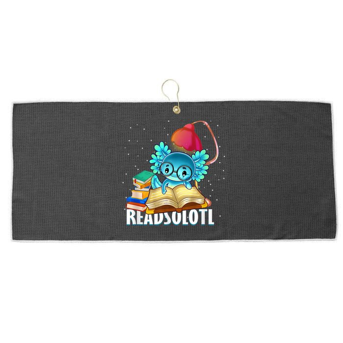 Readsolotl Axolotl Funny Reading Fish Books Lizard  Large Microfiber Waffle Golf Towel