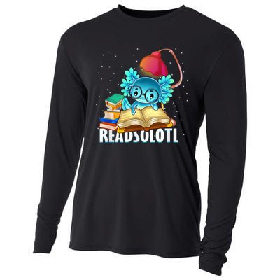 Readsolotl Axolotl Funny Reading Fish Books Lizard  Cooling Performance Long Sleeve Crew