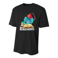 Readsolotl Axolotl Funny Reading Fish Books Lizard  Youth Performance Sprint T-Shirt
