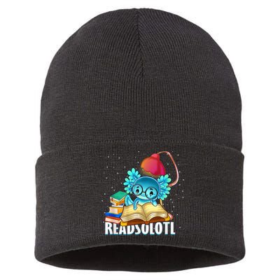 Readsolotl Axolotl Funny Reading Fish Books Lizard  Sustainable Knit Beanie