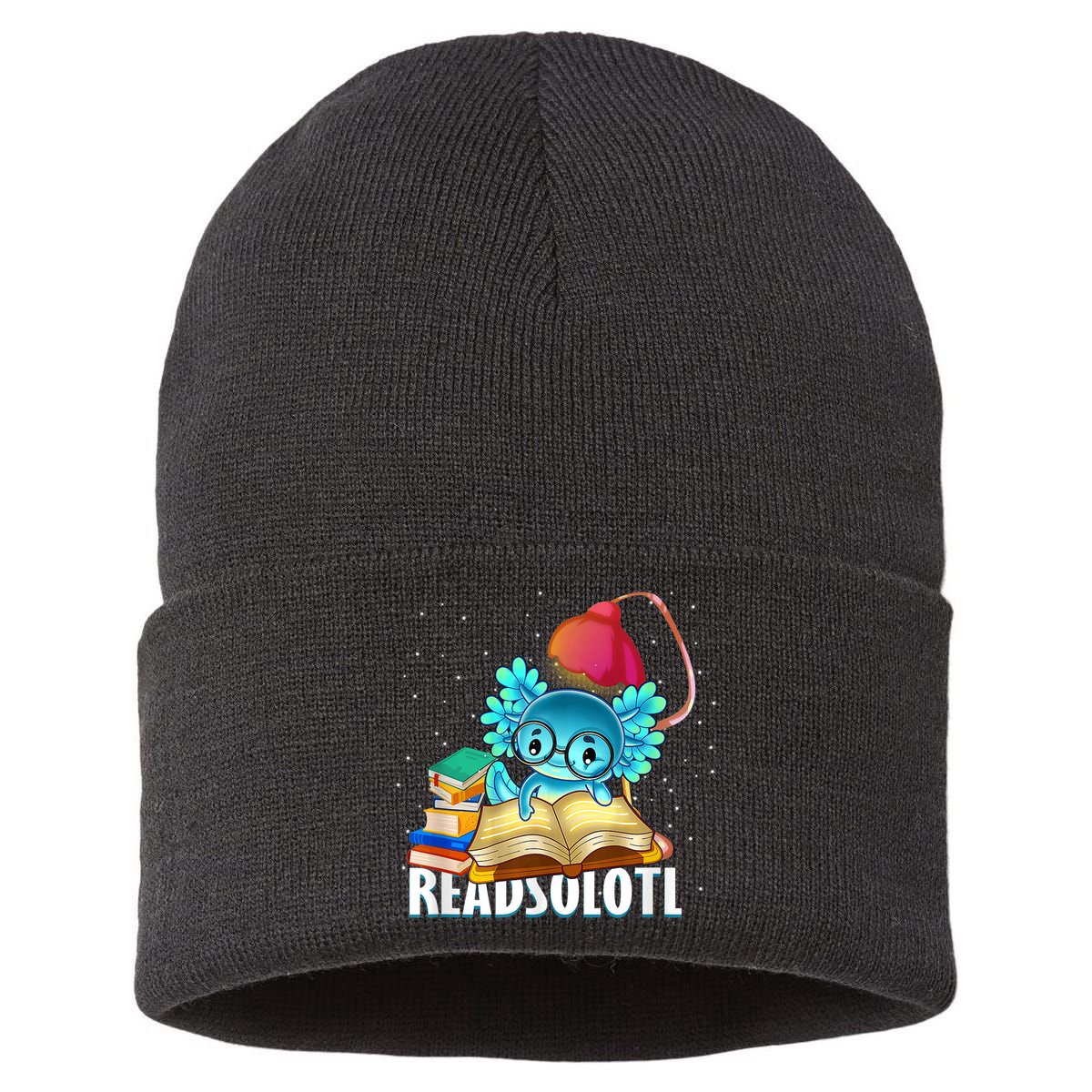 Readsolotl Axolotl Funny Reading Fish Books Lizard  Sustainable Knit Beanie