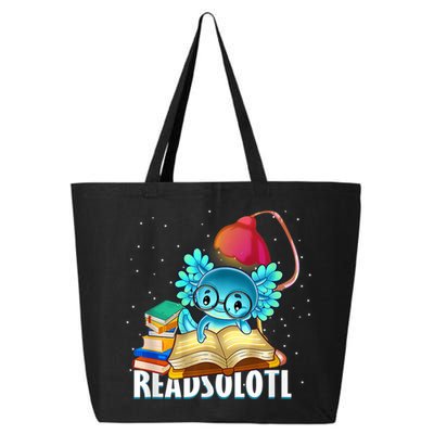 Readsolotl Axolotl Funny Reading Fish Books Lizard  25L Jumbo Tote