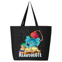 Readsolotl Axolotl Funny Reading Fish Books Lizard  25L Jumbo Tote