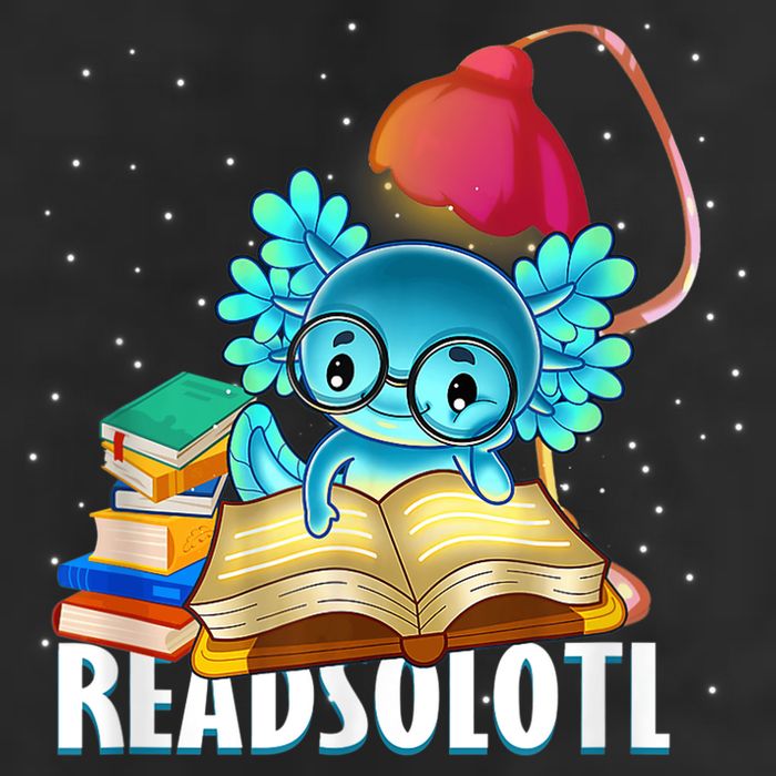 Readsolotl Axolotl Funny Reading Fish Books Lizard  25L Jumbo Tote