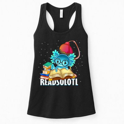 Readsolotl Axolotl Funny Reading Fish Books Lizard  Womens Tank Top