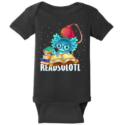 Readsolotl Axolotl Funny Reading Fish Books Lizard  Baby Bodysuit