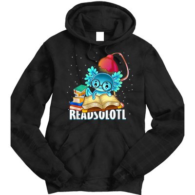 Readsolotl Axolotl Funny Reading Fish Books Lizard  Tie Dye Hoodie