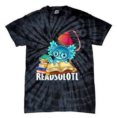 Readsolotl Axolotl Funny Reading Fish Books Lizard  Tie-Dye T-Shirt