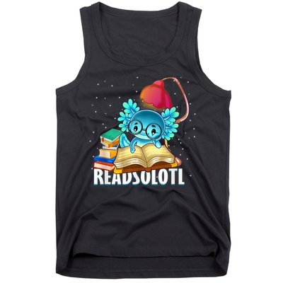 Readsolotl Axolotl Funny Reading Fish Books Lizard  Tank Top