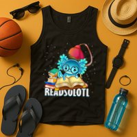 Readsolotl Axolotl Funny Reading Fish Books Lizard  Tank Top