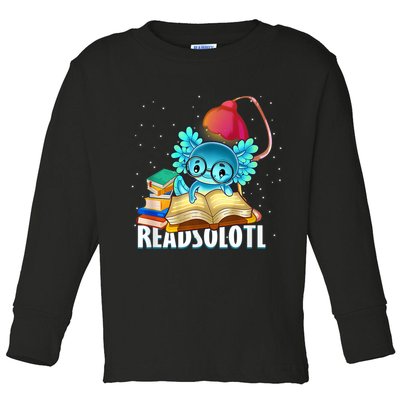 Readsolotl Axolotl Funny Reading Fish Books Lizard  Toddler Long Sleeve Shirt