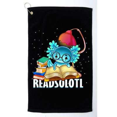 Readsolotl Axolotl Funny Reading Fish Books Lizard  Golf Towel