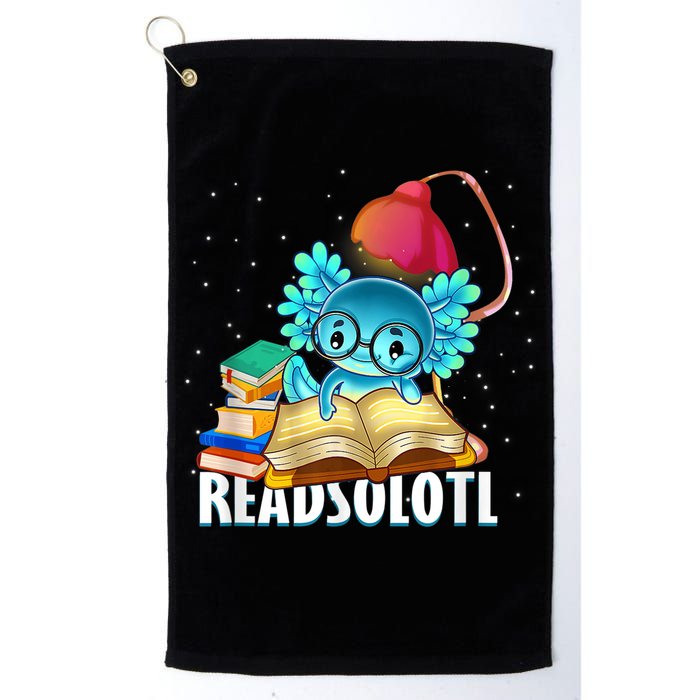 Readsolotl Axolotl Funny Reading Fish Books Lizard  Golf Towel