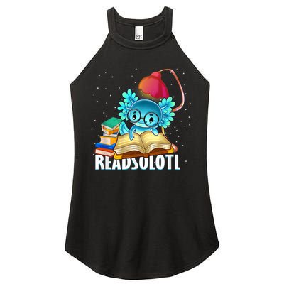 Readsolotl Axolotl Funny Reading Fish Books Lizard  Women's Perfect Tri Rocker Tank